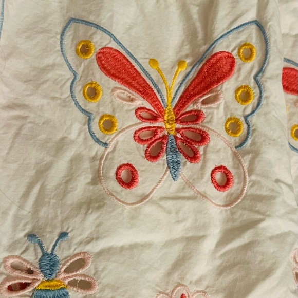 Mini Boden White Dress with Colorful Butterfly Embroidery - Picture 5 of 5